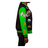 MDB Brand Women's Varsity Jacket - Neon Green