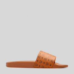 MCM Men's Monogram Print Rubber Slides