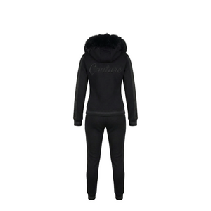MDB Couture Women's M-Star Fur Hooded Sweatsuit
