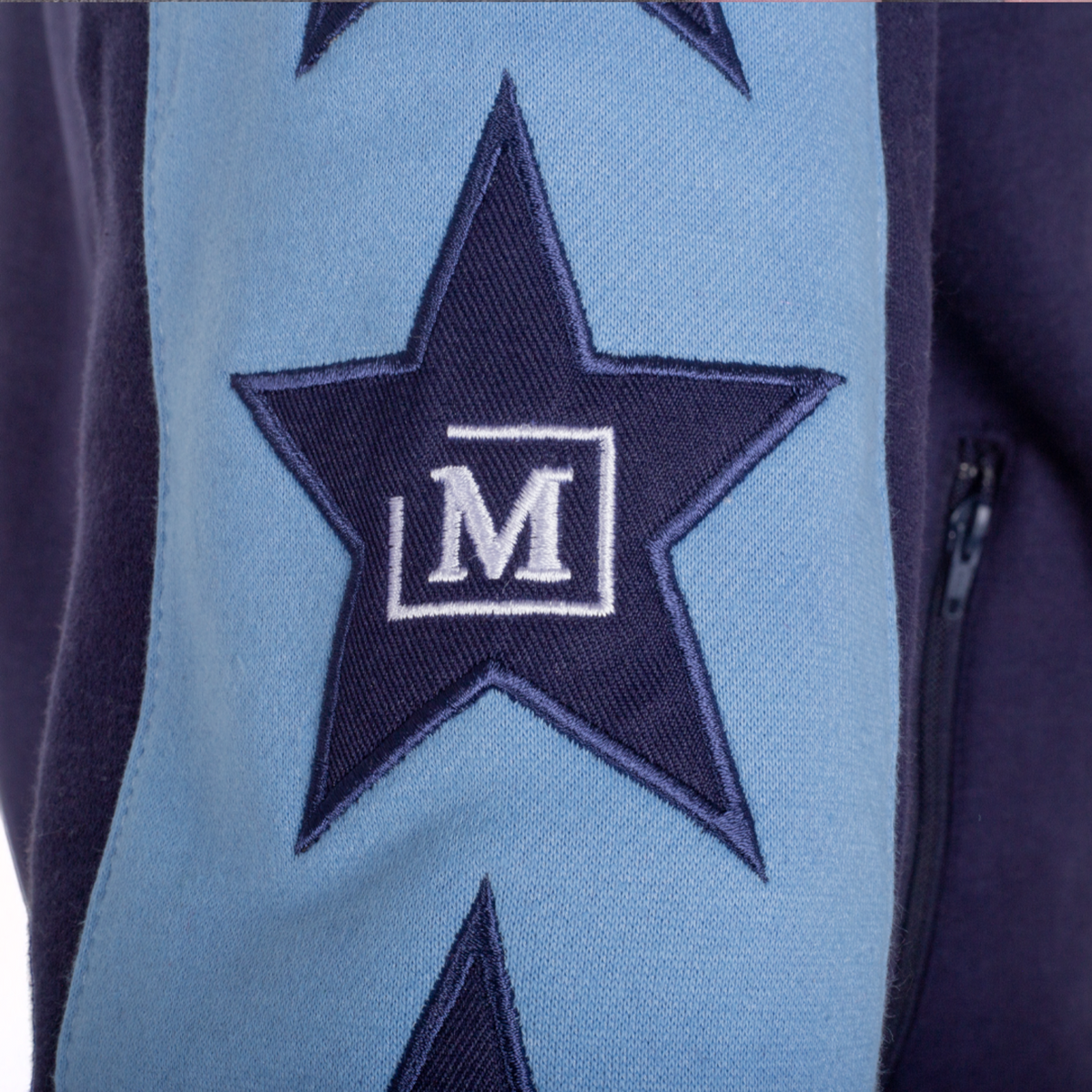 MDB Couture Men's M-Star Fur Hooded Fleece Sweatsuit - Blue