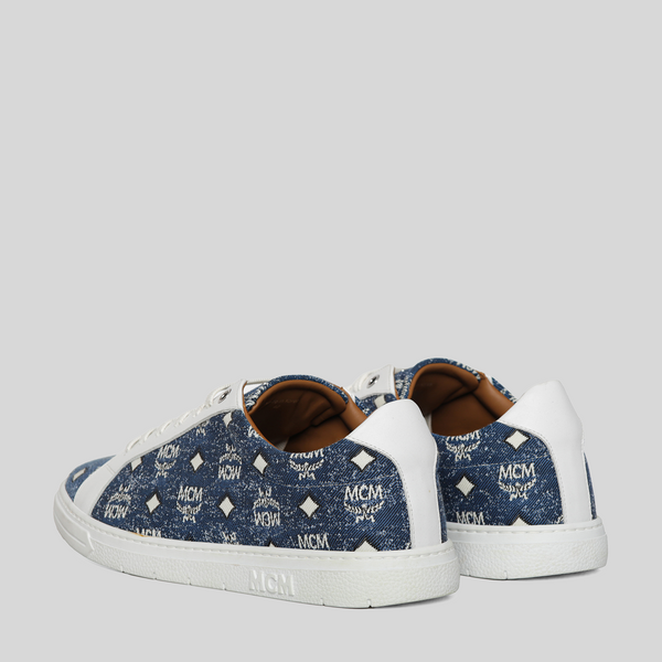 MCM Women's Terrain Lo Sneakers in Denim Jacquard