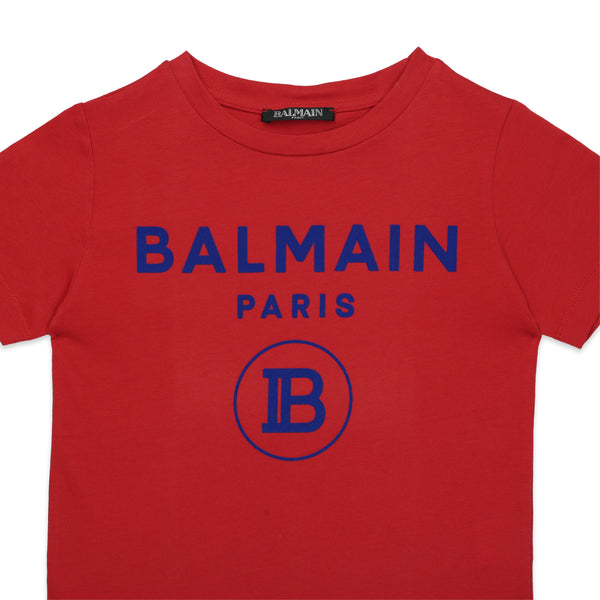 Balmain Kids Flocked Logo T-Shirt