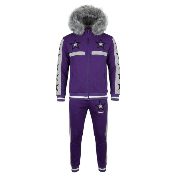 MDB Couture Men's M-Star Fur Hooded Sweatsuit