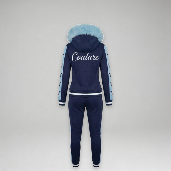 MDB Couture Women's M-Star Fur Hooded Sweatsuit