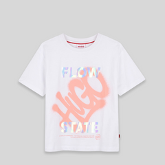 Hugo by Hugo Boss Kids 'Flow State' Iridescent Logo Graphic T-Shirt