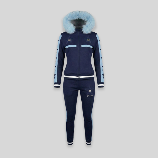 MDB Couture Women's M-Star Fur Hooded Sweatsuit