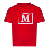 MDB Brand Kid's Classic M Embroidered Logo Tee - Red