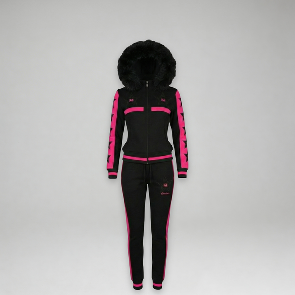 MDB Couture Women's M-Star Fur Hooded Sweatsuit