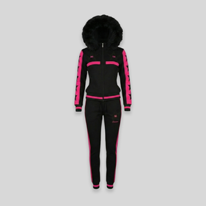 MDB Couture Women's M-Star Fur Hooded Sweatsuit
