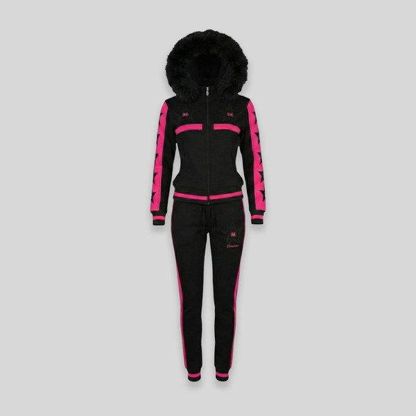 MDB Couture Women's M-Star Fur Hooded Sweatsuit