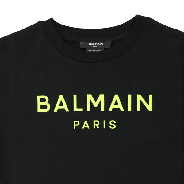 Balmain Kids Raised Neon Logo T-Shirt