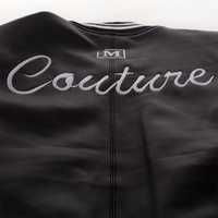 MDB Couture Men's Basket Weave Leather Jacket - Black/White