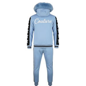 MDB Couture Men's M-Star Fur Hooded Sweatsuit