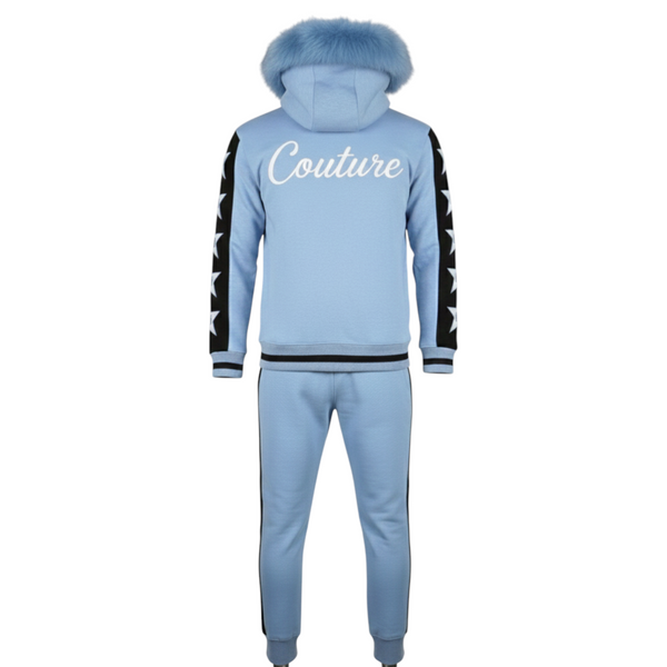 MDB Couture Men's M-Star Fur Hooded Sweatsuit
