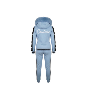 MDB Couture Women's M-Star Fur Hooded Sweatsuit