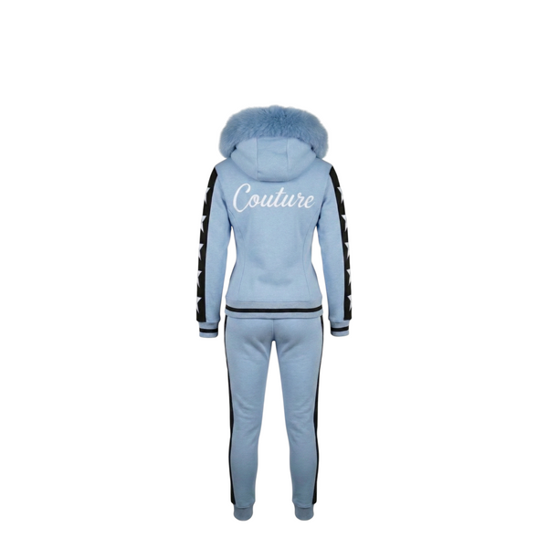 MDB Couture Women's M-Star Fur Hooded Sweatsuit