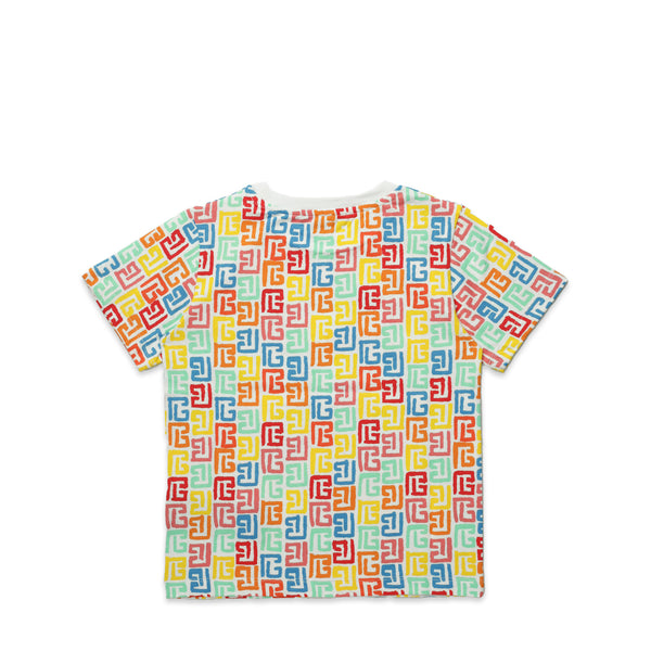Balmain Kids Multicolor Monogram 'PB' Logo T-Shirt