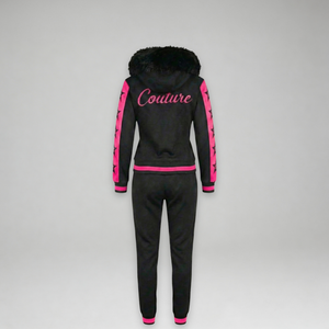 MDB Couture Women's M-Star Fur Hooded Sweatsuit