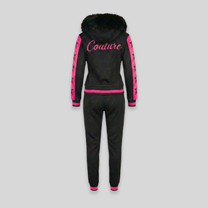 MDB Couture Women's M-Star Fur Hooded Sweatsuit