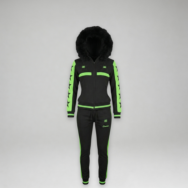 MDB Couture Women's M-Star Fur Hooded Sweatsuit