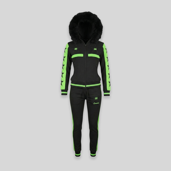 MDB Couture Women's M-Star Fur Hooded Sweatsuit
