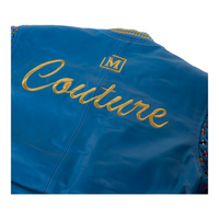 MDB Couture Basket Weave Leather Jacket - Sky