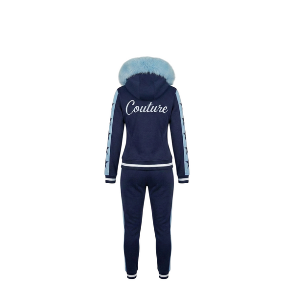 MDB Couture Women's M-Star Fur Hooded Sweatsuit