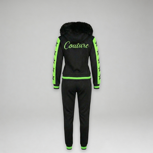 MDB Couture Women's M-Star Fur Hooded Sweatsuit