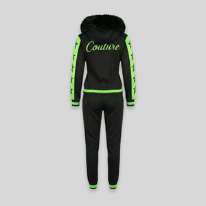 MDB Couture Women's M-Star Fur Hooded Sweatsuit