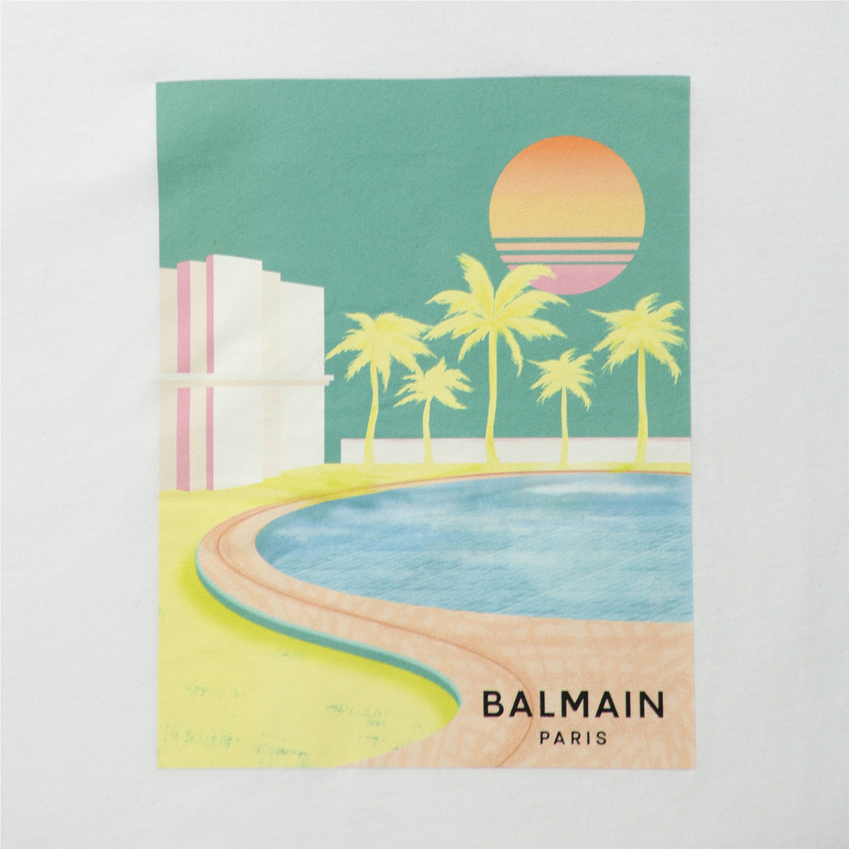 Balmain Kids Palm Tree Logo T-Shirt