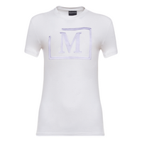 MDB Brand Women's Classic M Embroidered Logo Tee - White w/ Bright Logo