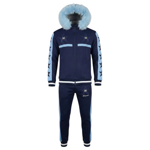 MDB Couture Men's M-Star Fur Hooded Sweatsuit