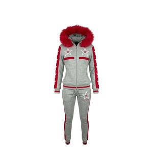 MDB Couture Women's M-Star Fur Hooded Sweatsuit