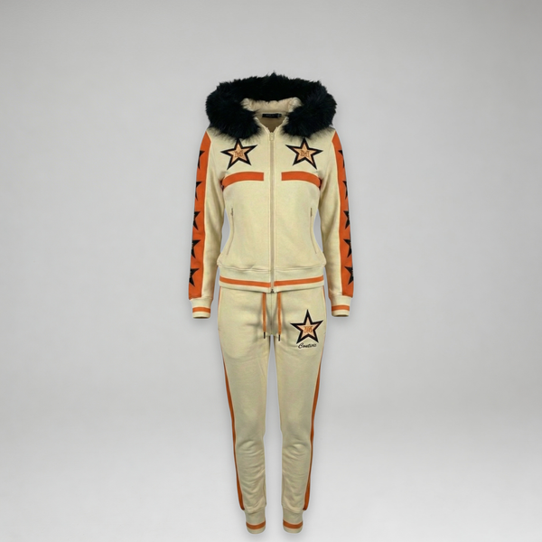MDB Couture Women's M-Star Fur Hooded Sweatsuit