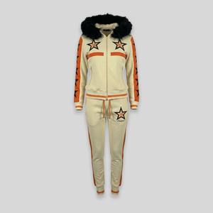 MDB Couture Women's M-Star Fur Hooded Sweatsuit