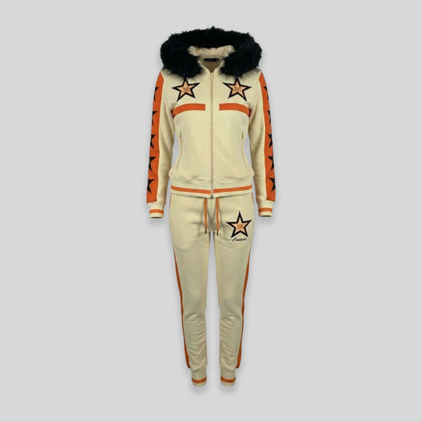 MDB Couture Women's M-Star Fur Hooded Sweatsuit