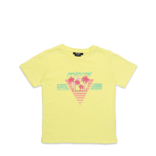 Balmain Kids Palm Tree Logo T-Shirt