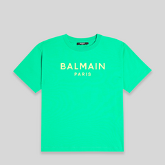Balmain Kids Raised Neon Logo T-Shirt