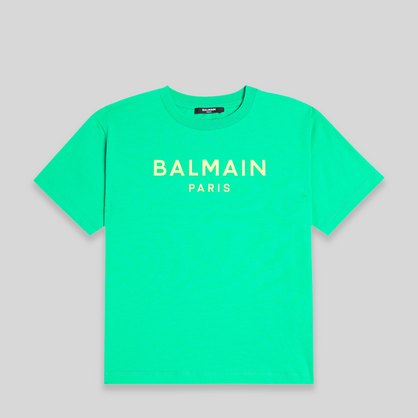 Balmain Kids Raised Neon Logo T-Shirt