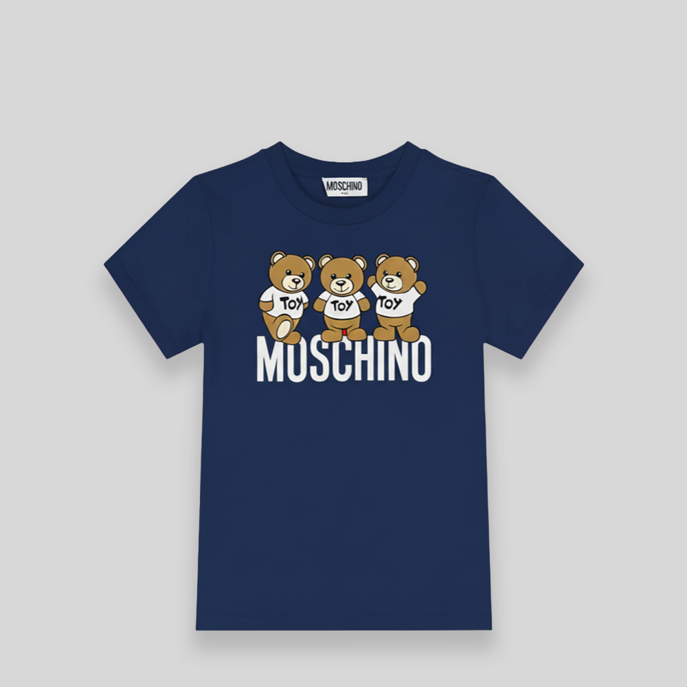 Moschino Kids Triple Teddy Bears Logo T-Shirt