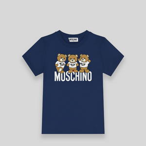 Moschino Kids Triple Teddy Bears Logo T-Shirt
