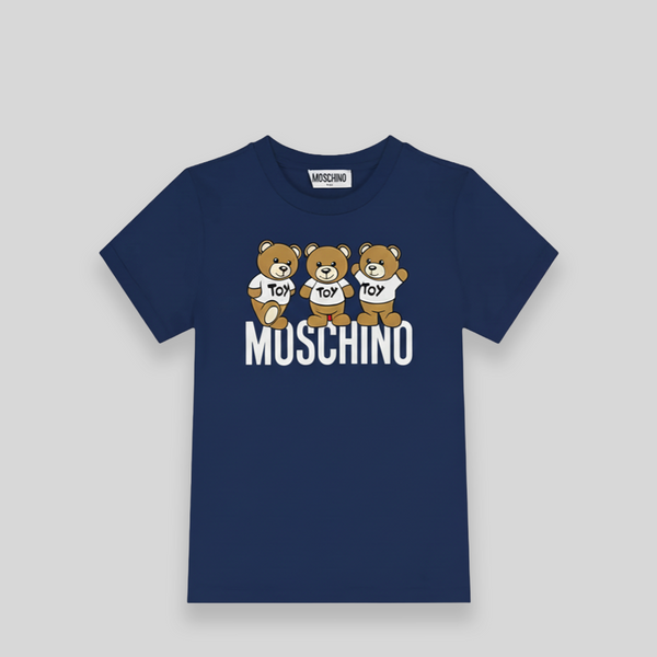 Moschino Kids Triple Teddy Bears Logo T-Shirt