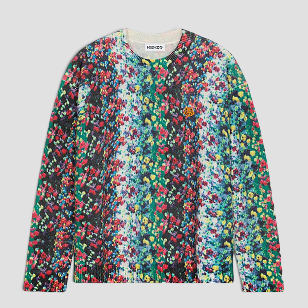 Kenzo Men's 'Blurred Flowers' Wool Jumper Sweater