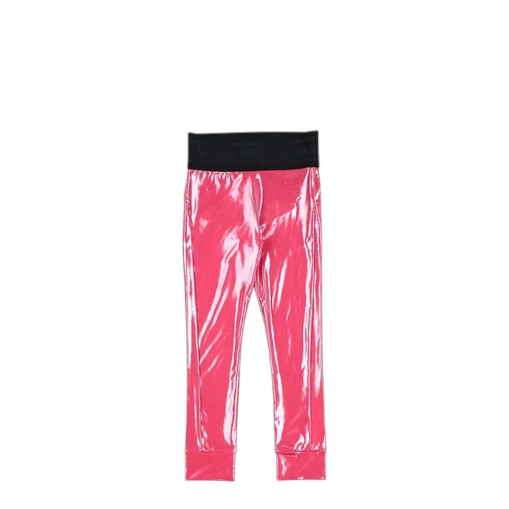 Balmain Kids Waist Logo Metallic Leggings