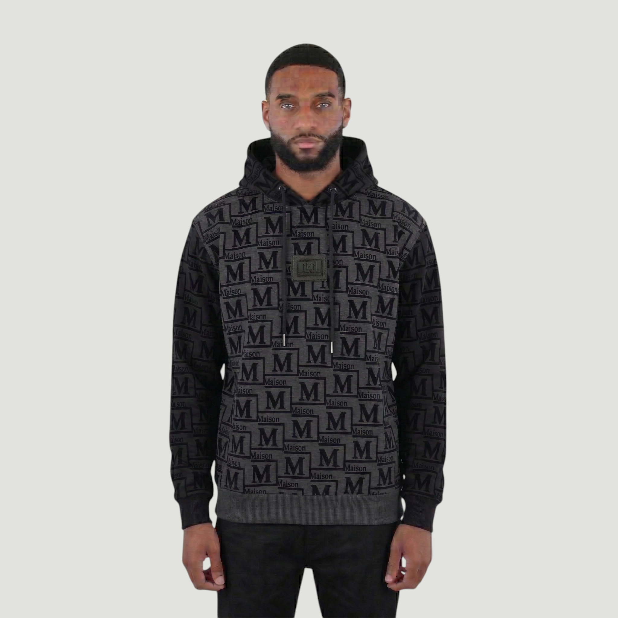 MDB Couture Men's Colorblock Monogram Hoodie Sweatshirt