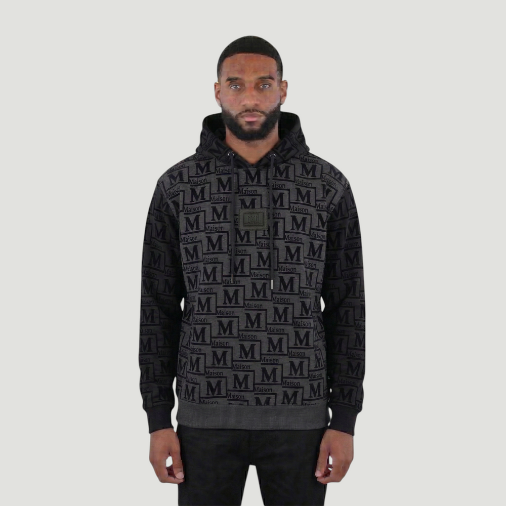 MDB Couture Men's Colorblock Monogram Hoodie Sweatshirt
