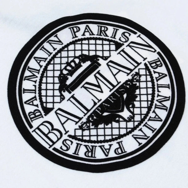 Balmain Kids Flocked Medallion Logo T-Shirt