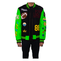 MDB Brand Men's Varsity Letterman Jacket V2 - Neon Green