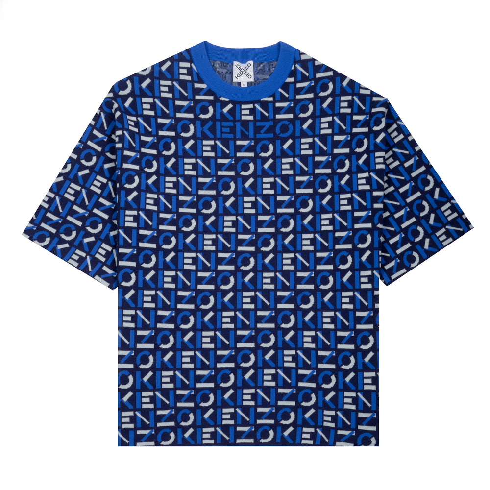 Kenzo Men's Monogram Oversized Short Sleeve Knit Sweater
