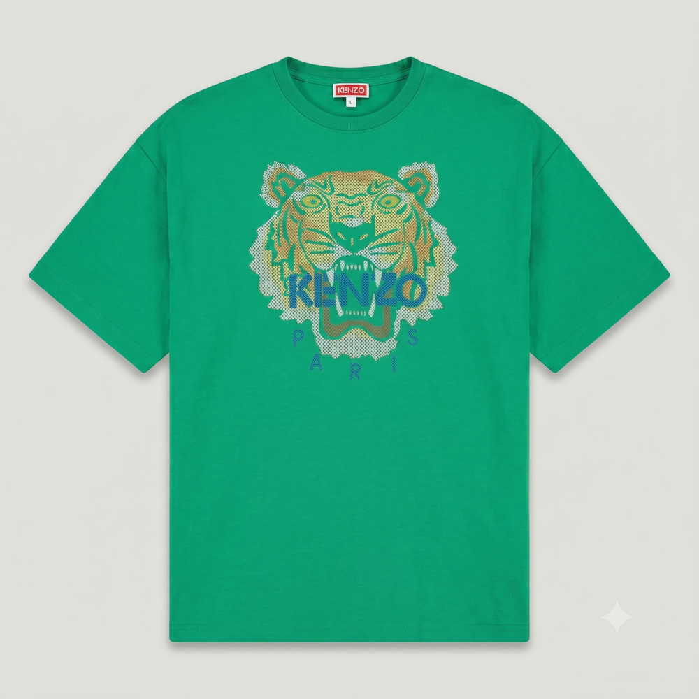 Kenzo Men's Relaxed Fit Cross Stitched Tiger T-Shirt